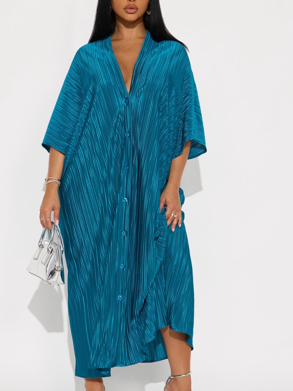 Teal Maxi Kaftan Dress